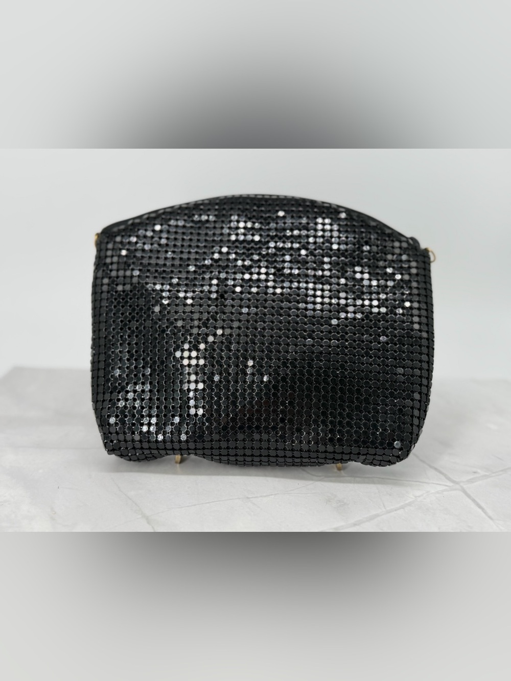 Apri Nights Black Metal Mesh Evening Clutch Purse Vintage Formal Bag 8"